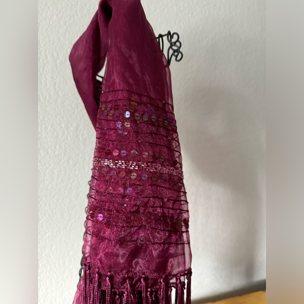 Magenta Sequin Scarf Wrap
